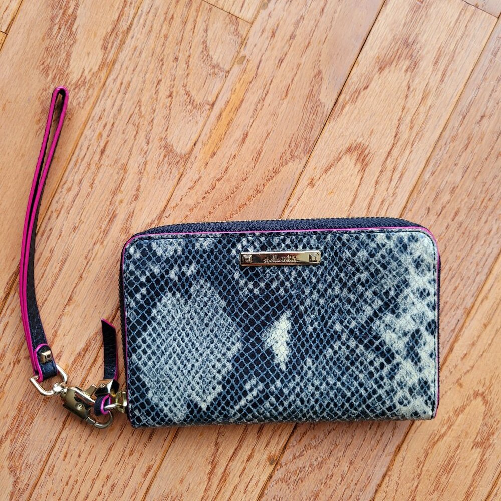 Stella & Dot Wallet Snakeskin Wristlet Full Zip
